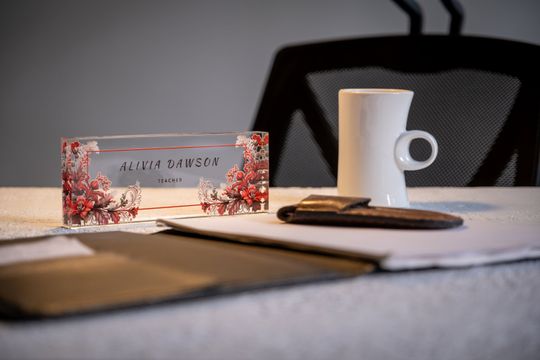 Personalized Desk Name Plate, Lighted Acrylic Nameplate, Desk Accessories