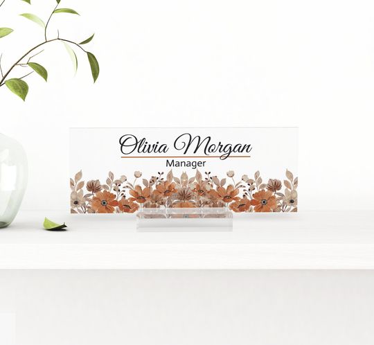 Customized Acrylic Name Plate Block Personalized Office Desk Sign Plaque Gift