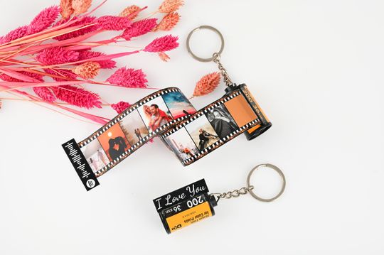 Unique Photo Keychain Gift, Camera Film Roll Strip, Photo Printing Couple Gift