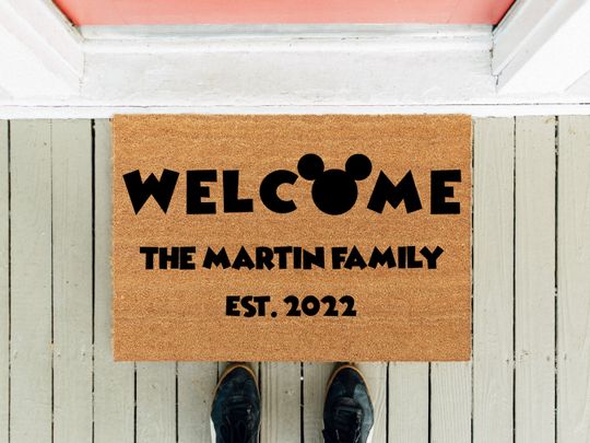 Family Mickey Doormat | Custom Doormat | Mickey Doormat | Wedding Gift | Welcome Home