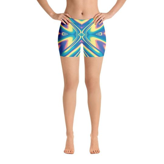 Psychedelic Abstract Waves Swirls Women's Shorts