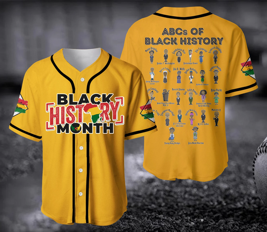 Black History Month ABCs Of Black History Baseball Jersey Shirt