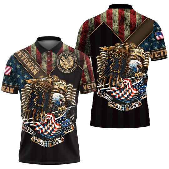 Eagle US Veteran 3D All Over Print Polo Shirt