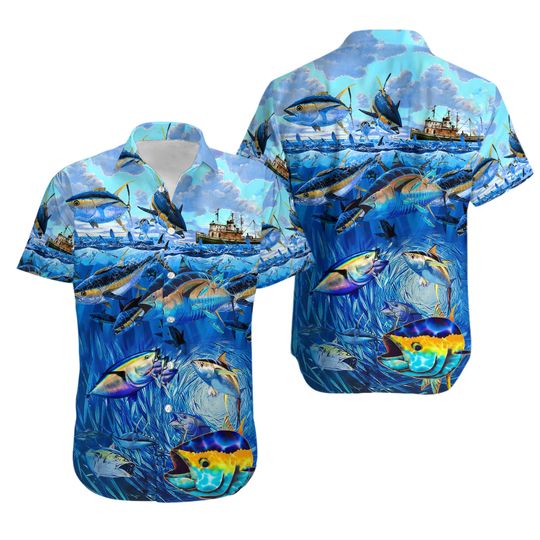 Unisex Fishing Love Fish Love Ocean Hawaiian Shirt Limited Edition, Aloha Hawaiian Shirt Short Sleeve Hawaiian