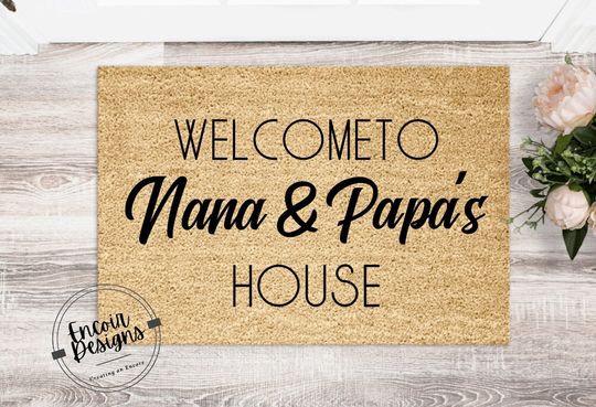 Welcome to Nana and Papas House Doormat, Custom Welcome Mat, Funny Doormat, Welcome Mat