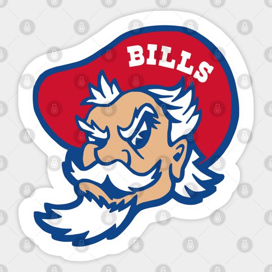 Vintage Style Bills Mascot: Bill - Buffalo Bills - Sticker