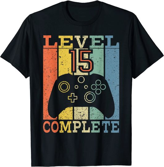 Level 15 Complete Video Gamer 15th Birthday Gift Boys Girls T-Shirt