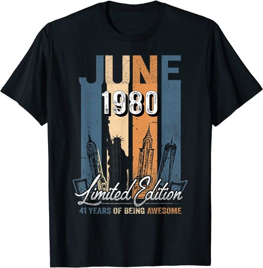 Vintage 41st birthday June 1980 41 Year Quarantine Birthday T-Shirt