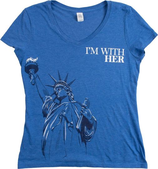 I'm with Her Statue of Liberty | Funny Liberal Progressive Protest Women's Shirt
