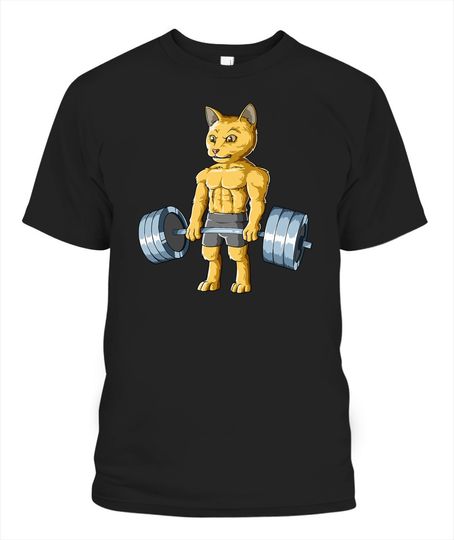 Weightlifting Cat Workout Gym Unisex T-Shirt