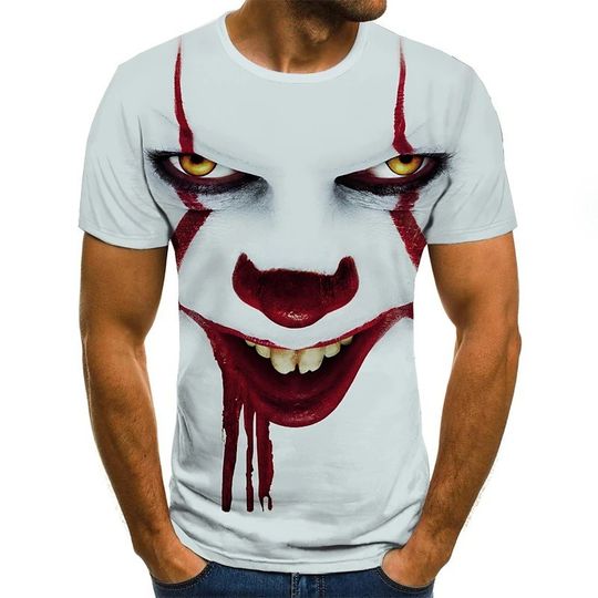 Tee T-shirt 3D Print Graphic Joker 3D Print Short Sleeve Halloween Tops Streetwear