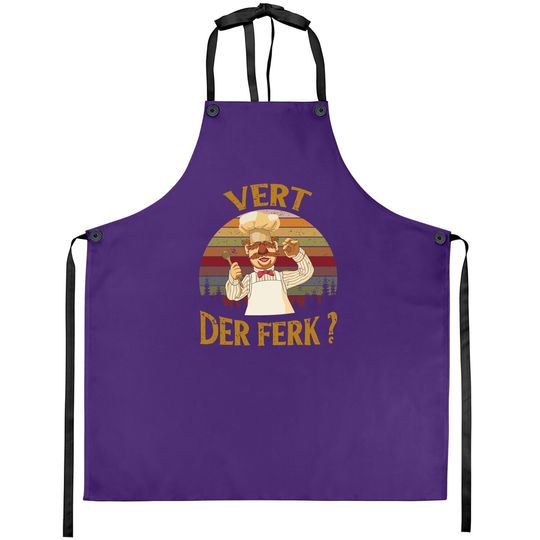 Vert Der Ferk Chef Apron, Funny Swedish Sunset Vintage Apron, Chef Gift