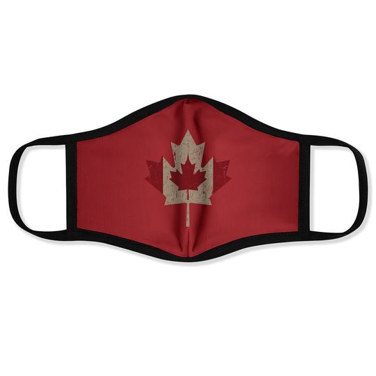 Vintage Canada Flag Face Mask Maple Leaf Canadian Pride Face Mask