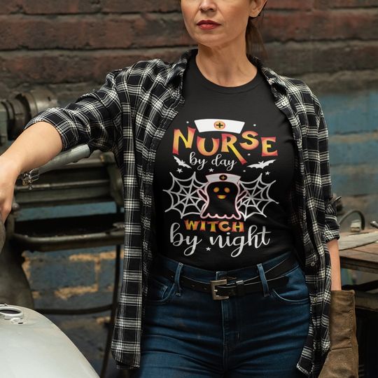 Nurse By Day Witch By Night Nurse Halloween Classic T-Shirt