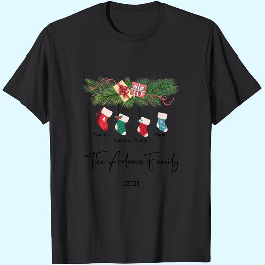 Merry Christmas Personalized Family Name T-Shirts