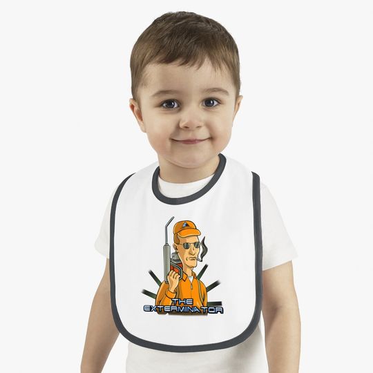 King Of The Hill Dale Gribble The Exterminator Dale Terminator Movie Mashup Baby Bib