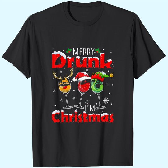 Merry Drunk I'm Christmas Beer Drinking T-Shirt