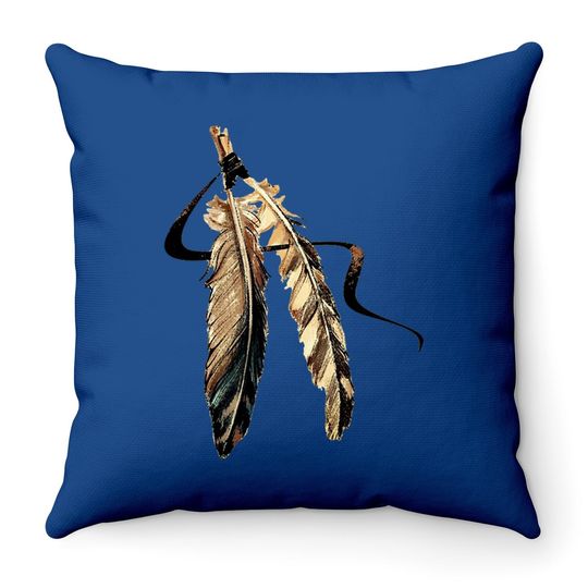 Southwest Native American Indian Tribal Art Colorful Feather Throw Pillow