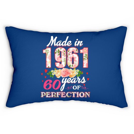 Made In 1961 Design 60 Years Old 60th Birthday Lumbar Pillow