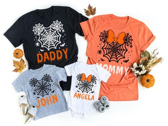 Disney Halloween Spiderweb Family Matching Custom T-Shirt