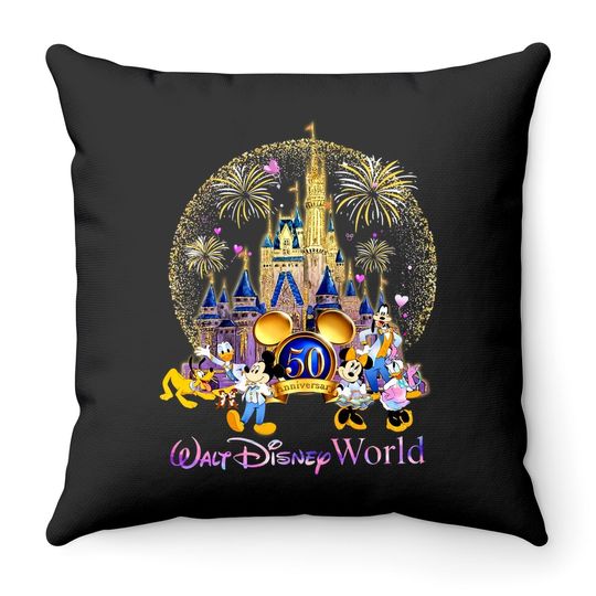50th Anniversary Walt Disney World Throw Pillow