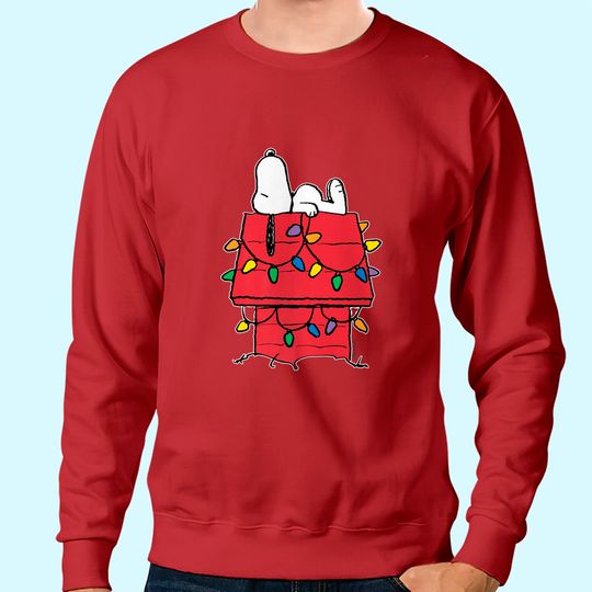 Peanuts Snoopy Doghouse Christmas Lights Sweatshirt