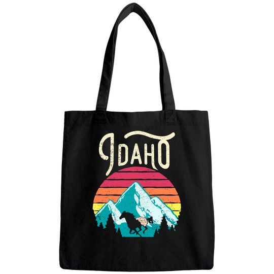 Retro Idaho Mountains Outdoor Wildlife Tote Bag