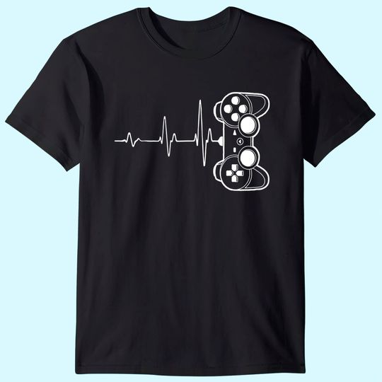 Gamer Heartbeat T-Shirt Video Game Lover Gift Tee