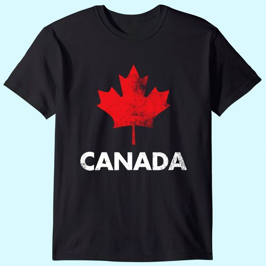 Vintage Retro Canadian Maple Leaf Shirt Canada Flag T-shirt