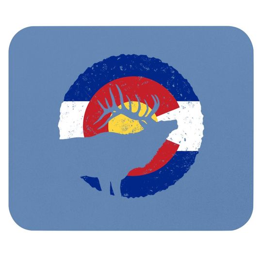 Colorado Elk Hunting Mouse Pad: Co State Flag Hunter Mouse Pad