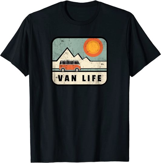 Van Life Campervan Distressed Vintage Retro T-Shirt