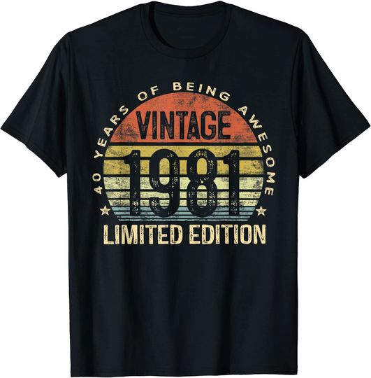 42 Year Old Gifts Vintage 1981 Limited Edition 42th Birthday T-Shirt