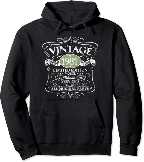 Vintage 1981 40th Birthday Gift Men Women Original Design Pullover Hoodie