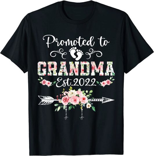 Promoted To Grandma Floral Leveled Up To Grandma T-Shirt