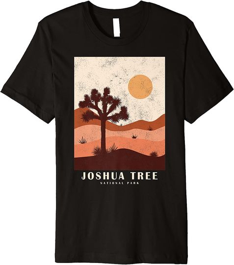 Vintage Retro Style Desert Sunset Joshua Tree National Park T-Shirt