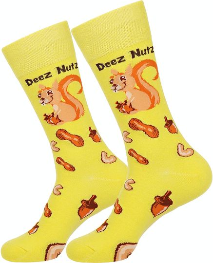 Deez Nuts Meme, Squirrel Lovers Unisex Funky Socks Casual Dress