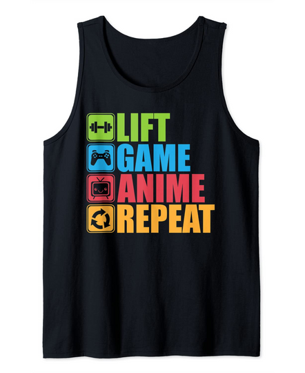 Video Games, Repeat - Gym Motivational Tank Top