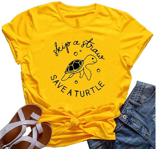 Your Tops Women Turtle Graphic T Shirt