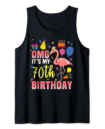 It's My 70th Birthday Flamingo Tank Top