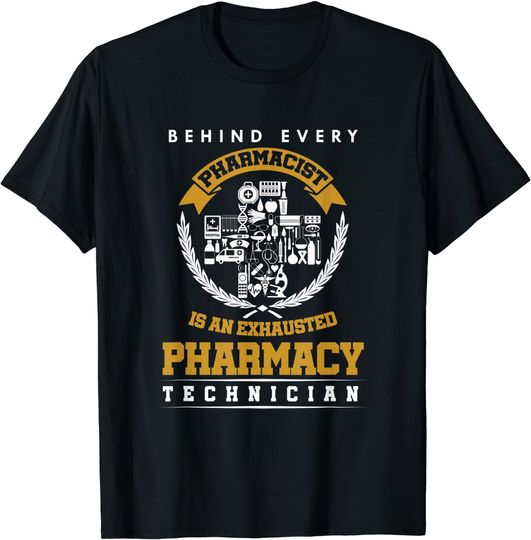 Funny Exhausted Pharmacy Technician T-Shirt