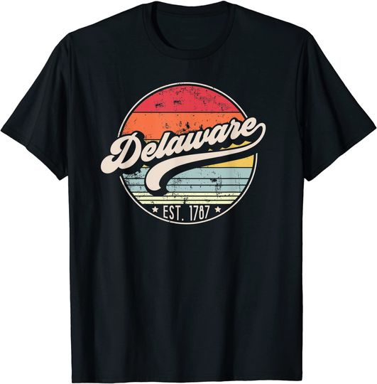 Retro Delaware Home State T Shirt