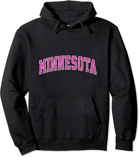 Minnesota Vintage Sports Design Pink Pullover Hoodie
