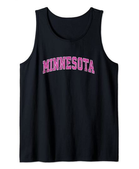 Minnesota Vintage Sports Design Pink Tank Top