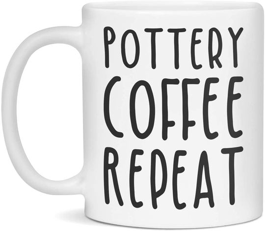 Pottery Coffee Repeat Ceramic Mug