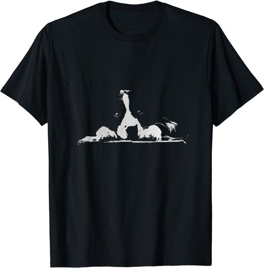 Border Collie Stare White Minimalistic Design T Shirt