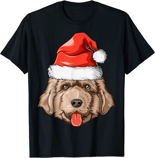 Santa Hat Christmas Newfoundland Dog T-Shirt