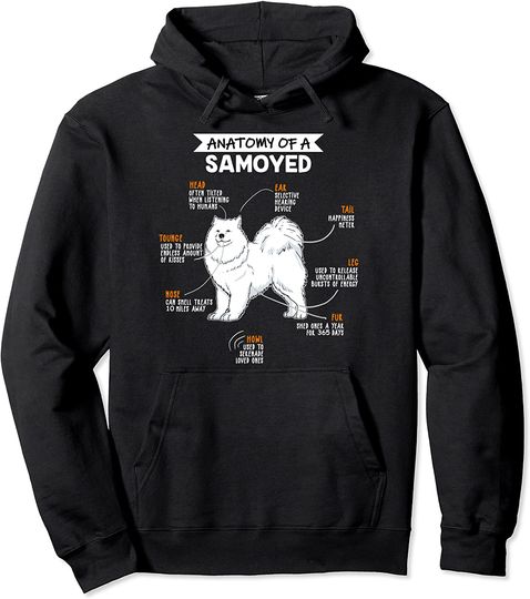 Anatomy Of A Samoyed Dog Pullover Hoodie