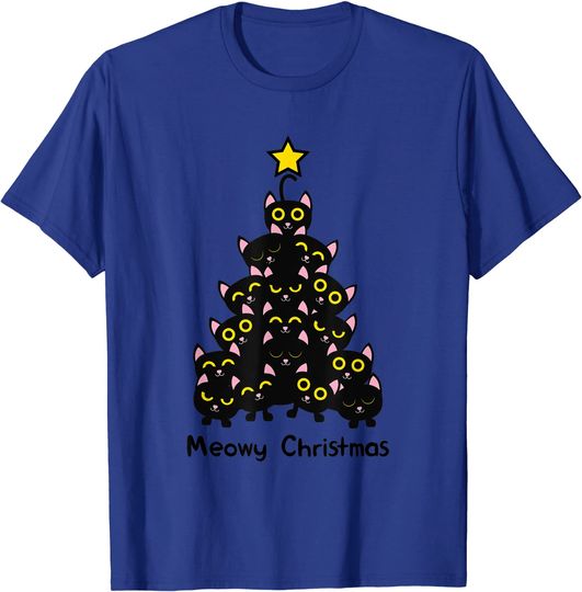 Meowy cat Christmas T-Shirt