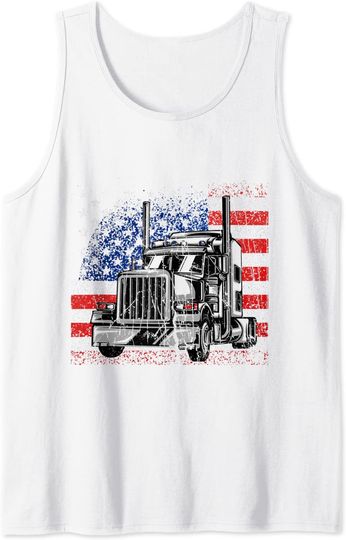 Truck Driver American Flag Tank Top
