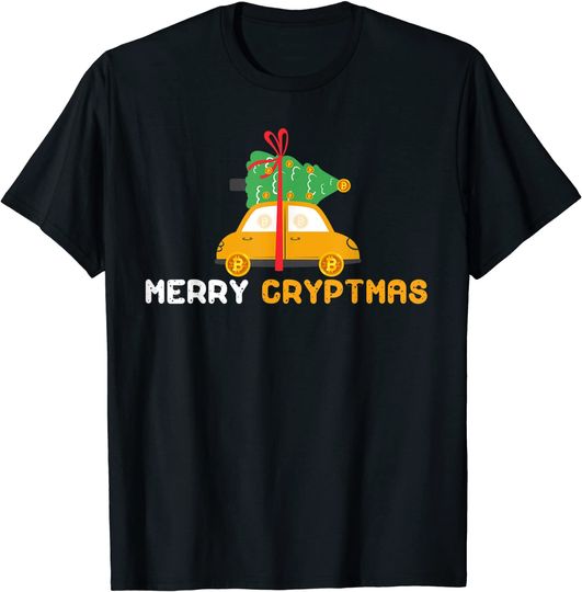 Merry Cryptmas Funny Bitcoin Crypto BTC Festive Christmas T-Shirt